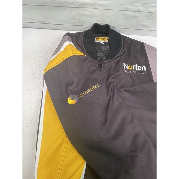 The Winning Team Racing Apparel Norton From Symantec Black Yellow Jacket Large - Picture 6 of 7